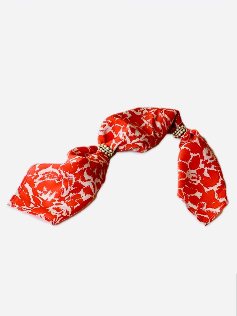 NWT SILKLETTE Leafy Red 100% Fine Silk Kerchief Scarf MULTICOLOR
